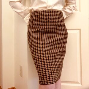 Charter Club Houndstooth Pencil Skirt in Brown and Black